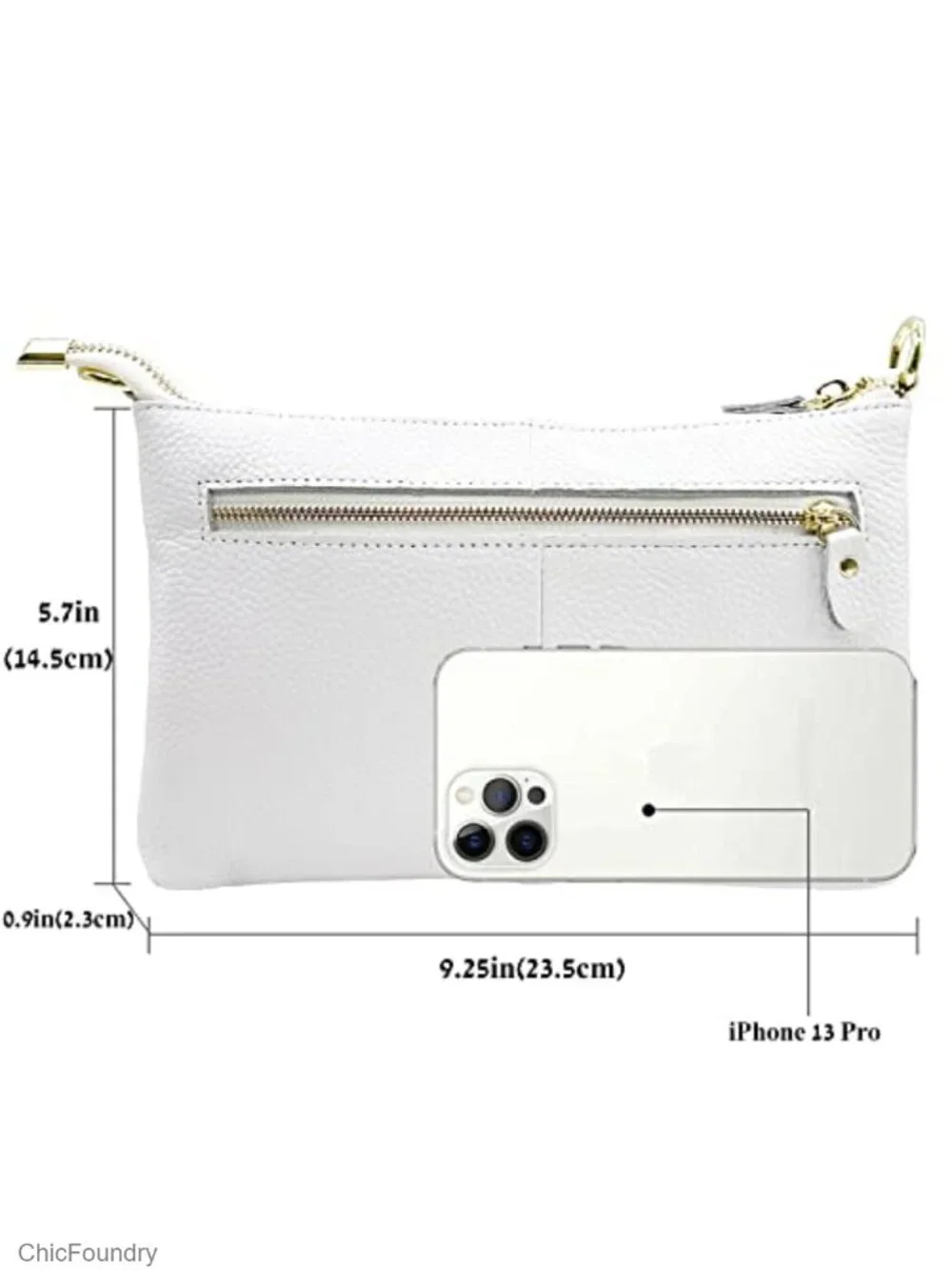 Genuine Leather Wristlet Wallet Clutch Crossbody Phone Bag with Removable Straps
